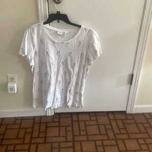 White short sleeve T-shirt with seahorses